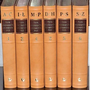 New Universal Encyclopedia PWN 1997, volumes I - VI (complete). Luxury edition full leather.