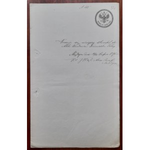 Międzyrzec. Dokument pisany ręcznie w dniu 10/22 sierpnia 1875 r.