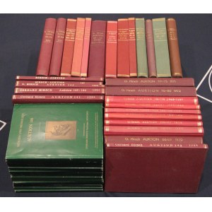 Hirsch, eine Sammlung von 86 Auktionskatalogen in 43 Bänden.