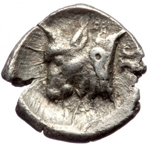 Satraps of Caria, Hekatomnos AR Hemiobol (Silver 0,36g 9mm) ca 392/1-377/6 BC.