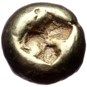 LYDIAN KINGDOM, Alyattes or Walwet (ca. 610-561 BC) EL 1/12th stater or hemihecte (Electron 1,14g 7mm) Lydo-Milesian s