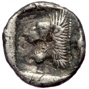 Mysia, Cyzicus, AR fourree obol (Silver, 11,0 mm, 0,93 g), 5th century BC.