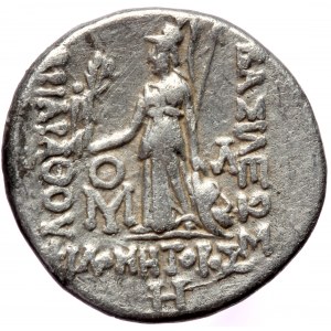 Kingdom of Cappadocia, Ariarathes VII Philometor (116-101 BC), AR drachm (Silver, 17,3 mm, 4,11 g), year 8 = 108/7 BC.
