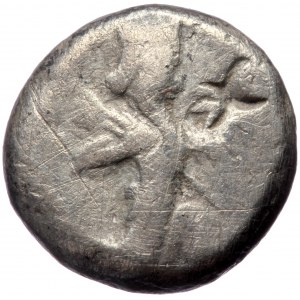 Persia, Achaemenid Empire AR Siglos (Silver 5,38g 14mm) times of Darios I to Xerxes II, ca 485-420 BC, Sardes mint.