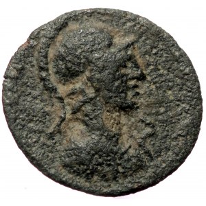 Caria, Antiochia ad Maeandrum, AE (Bronze, 17,1 mm, 1,64 g), pseudo-autonomous issue, ca. 238-249. Obv: Bust of Athena t