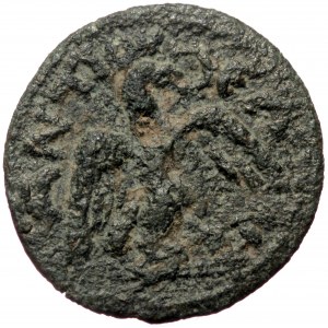 Caria, Antiochia ad Maeandrum, AE (Bronze, 17,1 mm, 1,64 g), pseudo-autonomous issue, ca. 238-249. Obv: Bust of Athena t