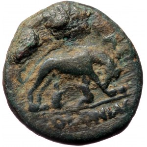 Pisidia, Antiochia, Marcus Aurelius as caesar (139-161), AE 'As' (Bronze, 19,3 mm, 4,98 g), ca. 147-161. Obv: AVR[ELIVS