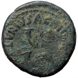 Augustus (27 BC - AD 14), Rome, AE as (Bronze, 25,4 mm, 9,56 g), issued by P. Lurius Agrippa, 7 BC. Obv: [CAESAR] AVGVS