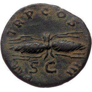 Hadrian (117-138) AE Quadrans (Bronze 3,08g 18mm) Rome,128-129