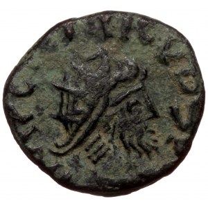 (Bronze 1,20g 13mm) Gallic Empire AE contemporary imitation of an uncertain mint. 2nd half of the 3rd century.