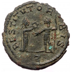Aurelian (270-275) AE/BL Antoninianus (Bronze, 3,71g, 23mm) Uncertain Balkan mint, 272-3. Obv: IMP C AVRELIANVS AVG, Ra