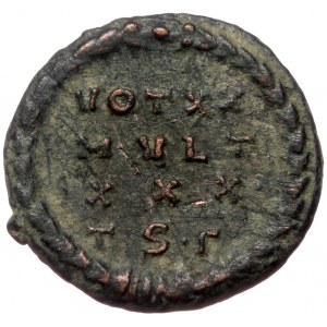 Constantine The Great (307/310-337) AE Follis (Bronze 2,48g 17mm) Thessalonica, 318-319. Obv: CONSTA-NTINVS AVG Laurea