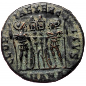 Constantine I (307/10-337), Antiochia, AE follis (Bronze, 16,9 mm, 3,01 g), 335-337. Obv: CONSTANTINVS MAX AVG, rosette-