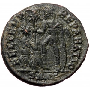 Constantius II (337-361), uncertain mint, AE follis (Bronze, 21,5 mm, 4,02 g), 348-351. Obv: D N CONSTAN - TIVS P F AVG