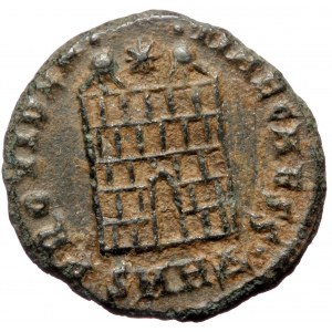 Constantine II as caesar (316-337), Heraclea, AE follis (Bronze, 17,9 mm, 2,50 g), struck under Constantine I. Obv: FL