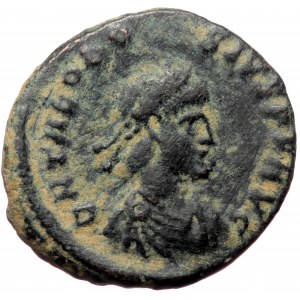 Theodosius I (379-395), Cyzicus, AE follis (Bronze, 18,4 mm, 2,55 g). Obv: D N THEODO - SIVS P F AVG, diademed, draped,