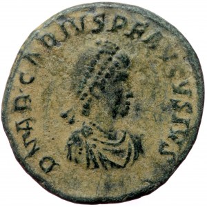 Arcadius (383-408), Constantinopolis, AE majorina (Bronze, 22,3 mm, 3,93 g). Obv: D N ARCAD - IVS P F AVG, pearl-diadem
