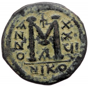 Justinian I (527-565), AE follis (Bronze, 34,8 mm, 17,45 g), Nicomedia, RY 17 = 542/3.