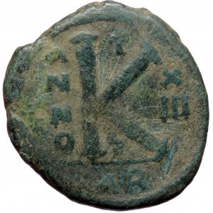 Justinian I (527-565), AE half follis (Bronze, 30,0 mm, 12,46 g), Carthage, RY 13 = 539/40.