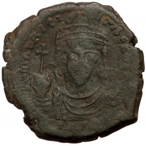 Maurice Tiberius (582-602) Æ follis (Bronze 13,27g 28mm) Dated RY 13=AD 594/595 Constantinople