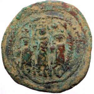 Heraclius, Heraclius Constantine and Martina (610-641) AE Follis (Bronze, 11,00g, 34mm) Constantinople. Regnal year VII