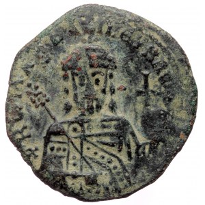 Constantine VII Porphyrogenitus with Romanus I (913-959), AE follis (Bronze, 26,5 mm, 5,85 g), Constantinople, 931-944.