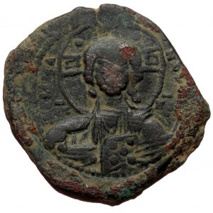 (Bronze 9,12g 30mm) Anonymous, attributed to Romanus III (1028-1034) AE follis Constantinople mint, ca. 1028-1034.
