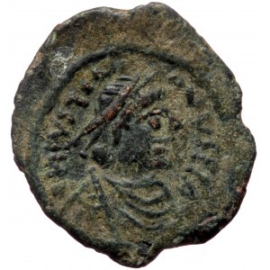 Justinian I (527-565), Theoupolis (Antiochia), AE pentanummium (Bronze, 16,0 mm, 1,72 g), ca. 546-551. Obv: D N IVSTINIA