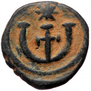 Justinian I (527-565), Theoupolis (Antiochia), AE pentanummium (Bronze, 18,1 mm, 2,56 g), ca. 551-560. Obv: D N IVSTINIA