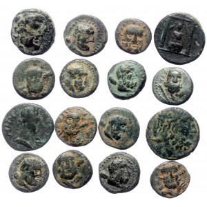 16 Greek AE coins (Bronze, 48.20g)