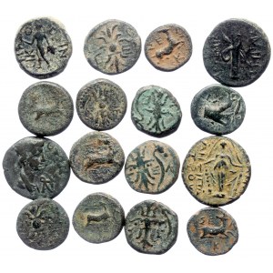 16 Greek AE coins (Bronze, 48.20g)