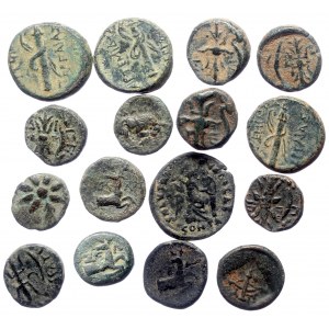 16 Greek AE coins (Bronze, 45.60g)