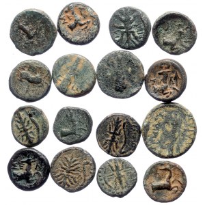 16 Greek AE coins (Bronze, 40.50g)