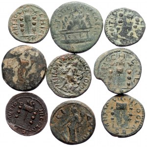 9 Roman bronze coins (Bronze, 70.40g)