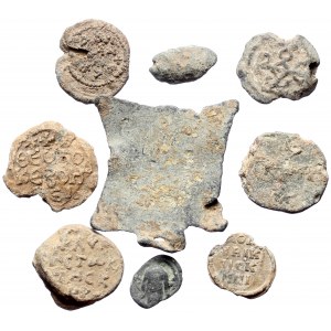 9 Byzantine Lead seals (Lead, 101.67g)