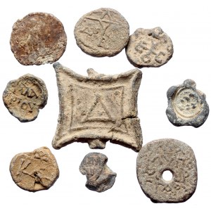 9 Byzantine Lead seals (Lead, 78.10g)