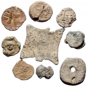 9 Byzantine Lead seals (Lead, 78.10g)