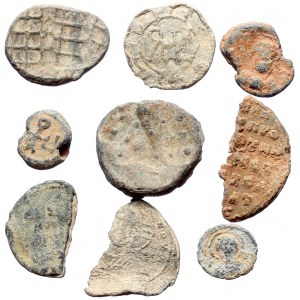 9 Byzantine Lead seals (Lead, 68.47g)