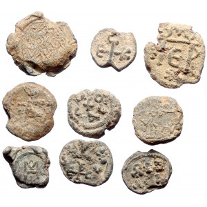 9 Byzantine Lead seals (Lead, 79.84g)
