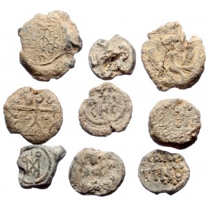 9 Byzantine Lead seals (Lead, 79.84g)