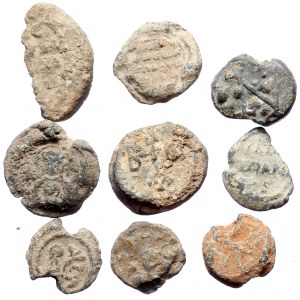 9 Byzantine Lead seals (Lead, 52.17g)