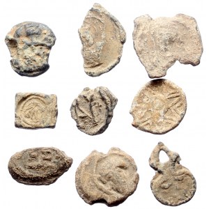9 Byzantine Lead seals (Lead, 42.25g)