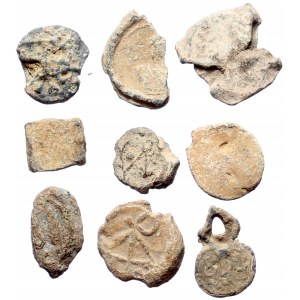 9 Byzantine Lead seals (Lead, 42.25g)