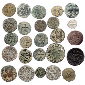 25 Medieval silver and bronze coins (Silver and bronze 25.97g)