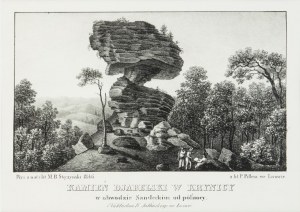 Bogusz Maciej Stęczyński, Kamień Djabelski w Krynicy w obwodzie Sandeckim od północy, 1846
