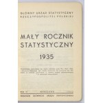 MAŁY Rocznik Statystyczny. Rok 6: 1935. Warszawa 1935. GUS. 16d, s. XXIV, 278, [1], mapa 1....