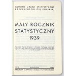 MAŁY Rocznik Statystyczny. Rok 10: 1939. Warszawa 1939. GUS. 16d, s. XXXII, 424, mapa 1, oleat 1....