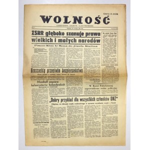 WOLNOŚĆ. Codzienna gazeta ilustrowana. R. 5, nr 181. 1948