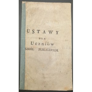 Ustawy dla uczniów szkół publicznych St. Potocki D.E.N. Surowiecki S.J. Rok 1812