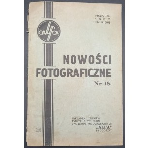 Nowości fotograficzne Nr 18 Rok IX 1937 Nr 2 (18)